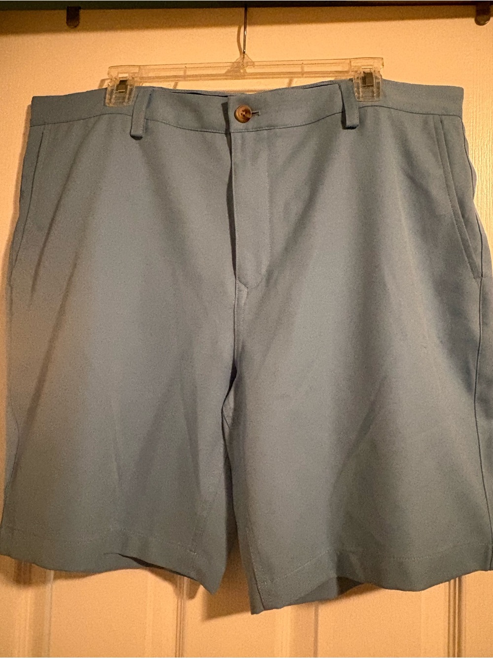 Vineyard Vines Pale Blue Flat-Front Chino Shorts.